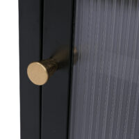 Nachttisch Beistelltisch Industrial Staufächer Metall Schilfglas 55x41x41cm schwarz