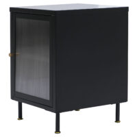 Nachttisch Beistelltisch Industrial Staufächer Metall Schilfglas 55x41x41cm schwarz