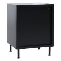 Nachttisch Beistelltisch Industrial Staufächer Metall Schilfglas 55x41x41cm schwarz