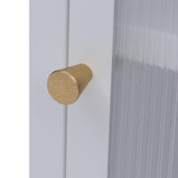 Nachttisch Beistelltisch Industrial Staufächer Metall Schilfglas 55x41x41cm weiss