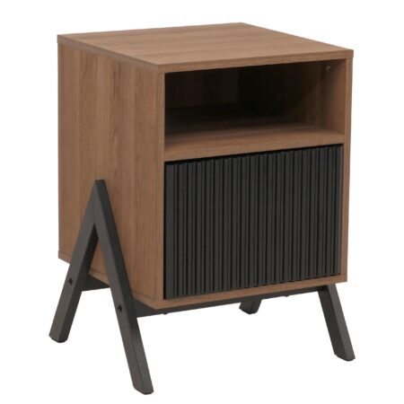 Nachttisch Kommode Beistelltisch Schublade MDF Metall 59x40x40cm natur
