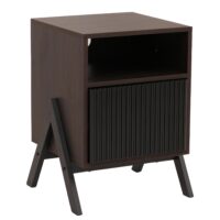 Nachttisch Kommode Beistelltisch Schublade MDF Metall 59x40x40cm Walnuss-Optik