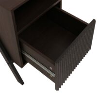 Nachttisch Kommode Beistelltisch Schublade MDF Metall 59x40x40cm Walnuss-Optik