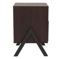 Nachttisch Kommode Beistelltisch Schublade MDF Metall 59x40x40cm Walnuss-Optik