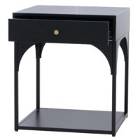 Nachttisch Kommode Beistelltisch Schublade Metall 50x43x41cm schwarz
