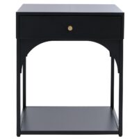 Nachttisch Kommode Beistelltisch Schublade Metall 50x43x41cm schwarz