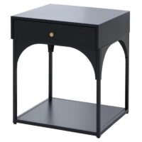 Nachttisch Kommode Beistelltisch Schublade Metall 50x43x41cm schwarz