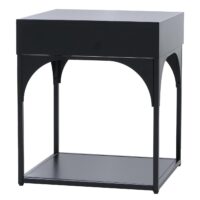 Nachttisch Kommode Beistelltisch Schublade Metall 50x43x41cm schwarz