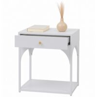 Nachttisch Kommode Beistelltisch Schublade Metall 50x43x41cm weiss