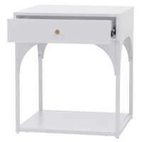 Nachttisch Kommode Beistelltisch Schublade Metall 50x43x41cm weiss