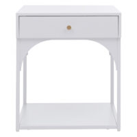 Nachttisch Kommode Beistelltisch Schublade Metall 50x43x41cm weiss
