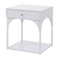 Nachttisch Kommode Beistelltisch Schublade Metall 50x43x41cm weiss