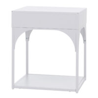 Nachttisch Kommode Beistelltisch Schublade Metall 50x43x41cm weiss