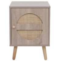 Nachttisch Kaffeetisch Beistelltisch Kubu Rattan Eiche-Optik 56x40x40cm
