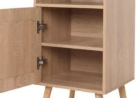 Nachttisch Nachtschrank Beistelltisch Kubu Rattan Eiche-Optik 71x40x41cm