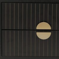 Nachttisch Beistelltisch Schublade MDF Metall 50x48x39cm Holzoptik schwarz