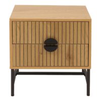 Nachttisch Beistelltisch Schublade MDF Metall 50x48x39cm natur