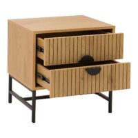 Nachttisch Beistelltisch Schublade MDF Metall 50x48x39cm natur