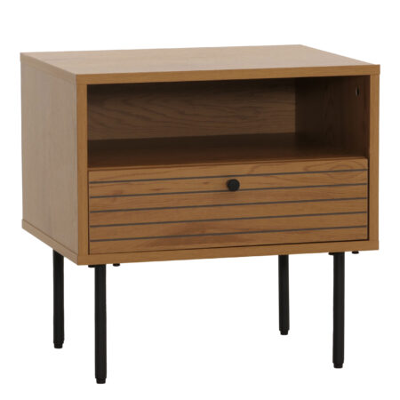 Nachttisch Schublade skandinavischer Stil Metall Holz 50x40x50cm natur