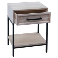 Nachttisch Kommode Beistelltisch Schublade Shabby-Look 59x43x36cm natur