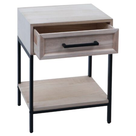 Nachttisch Kommode Beistelltisch Schublade Shabby-Look 59x43x36cm natur