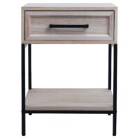 Nachttisch Kommode Beistelltisch Schublade Shabby-Look 59x43x36cm natur