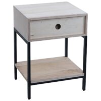 Nachttisch Kommode Beistelltisch Schublade Shabby-Look 59x43x36cm natur