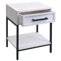 Nachttisch Kommode Beistelltisch Schublade Shabby-Look 59x43x36cm weiss