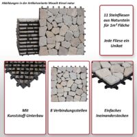 Naturstein Bodenfliese Granit bunt 30x30 cm Balkon Terrasse