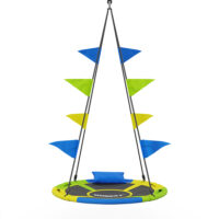 Große Nestschaukel mit 120cm Durchmesser für Kinder, wetterfest und robust.