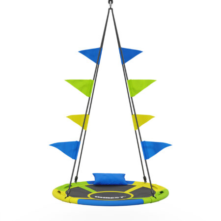 Große Nestschaukel mit 120cm Durchmesser für Kinder, wetterfest und robust.