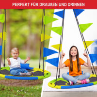 Große Nestschaukel mit 120cm Durchmesser für Kinder, wetterfest und robust.