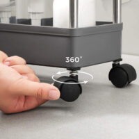 Schmales Nischenregal mit vier Stufen für Bad, Flur oder Küche.