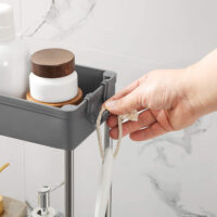 Schmales Nischenregal mit vier Stufen für Bad, Flur oder Küche.