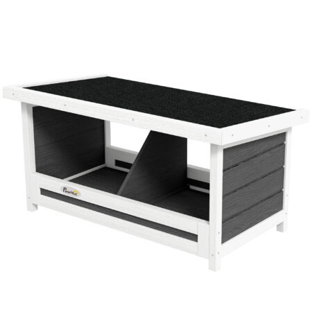 Wetterbeständiger Nistkasten aus Tannenholz in Grau, 66x37x34cm.