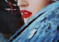 Handgemaltes Ölgemälde Frau auf Leinwand 120x180 cm Wandbild