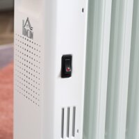 Ein tragbarer Ölradiator und Ölheizung in Weiss mit 2720W Leistung und Timer.