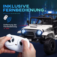 Kinder Elektroauto OFFROAD 12V mit Fernbedienung LED und Federung weiss
