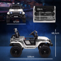 Kinder Elektroauto OFFROAD 12V mit Fernbedienung LED und Federung weiss