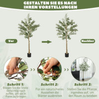 Olivenbaum künstlich mit Topf als Dekopflanze 150cm