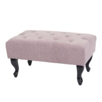 Ottomane Chesterfield Sitzhocker Fussablage wasserabweisend 39x77x47cm hellrosa