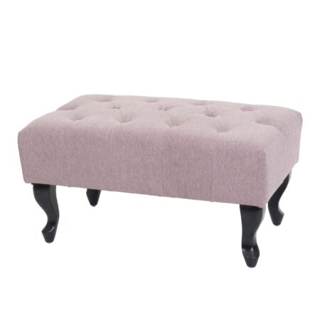 Ottomane Chesterfield Sitzhocker Fussablage wasserabweisend 39x77x47cm hellrosa
