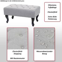 Ottomane Chesterfield Sitzhocker Fussablage wasserabweisend 39x77x47cm hellrosa
