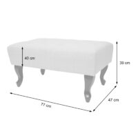 Ottomane Chesterfield Sitzhocker Fussablage wasserabweisend 39x77x47cm hellrosa