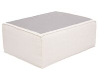 Ottomane Fussablage Recamiere Chaiselongue Stoff 38x97x70cm creme