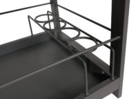 3-tlg. Aluminium Outdoor-Küche Garten mit Servierwagen Eiskübel Schrank anthrazit Holzoptik