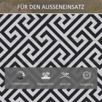 Outdoor Teppich beidseitig wetterfest 121x182cm schwarz weiss
