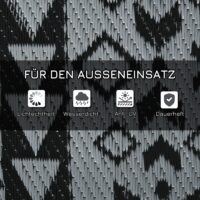 Outdoor Teppich wasserfest geometrisch 182x274cm schwarz grau