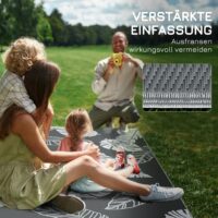 Outdoor Teppich wetterfest Blattmuster 182x274cm grau weiss