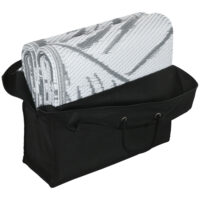 Outdoor Teppich wetterfest Blattmuster 182x274cm grau weiss